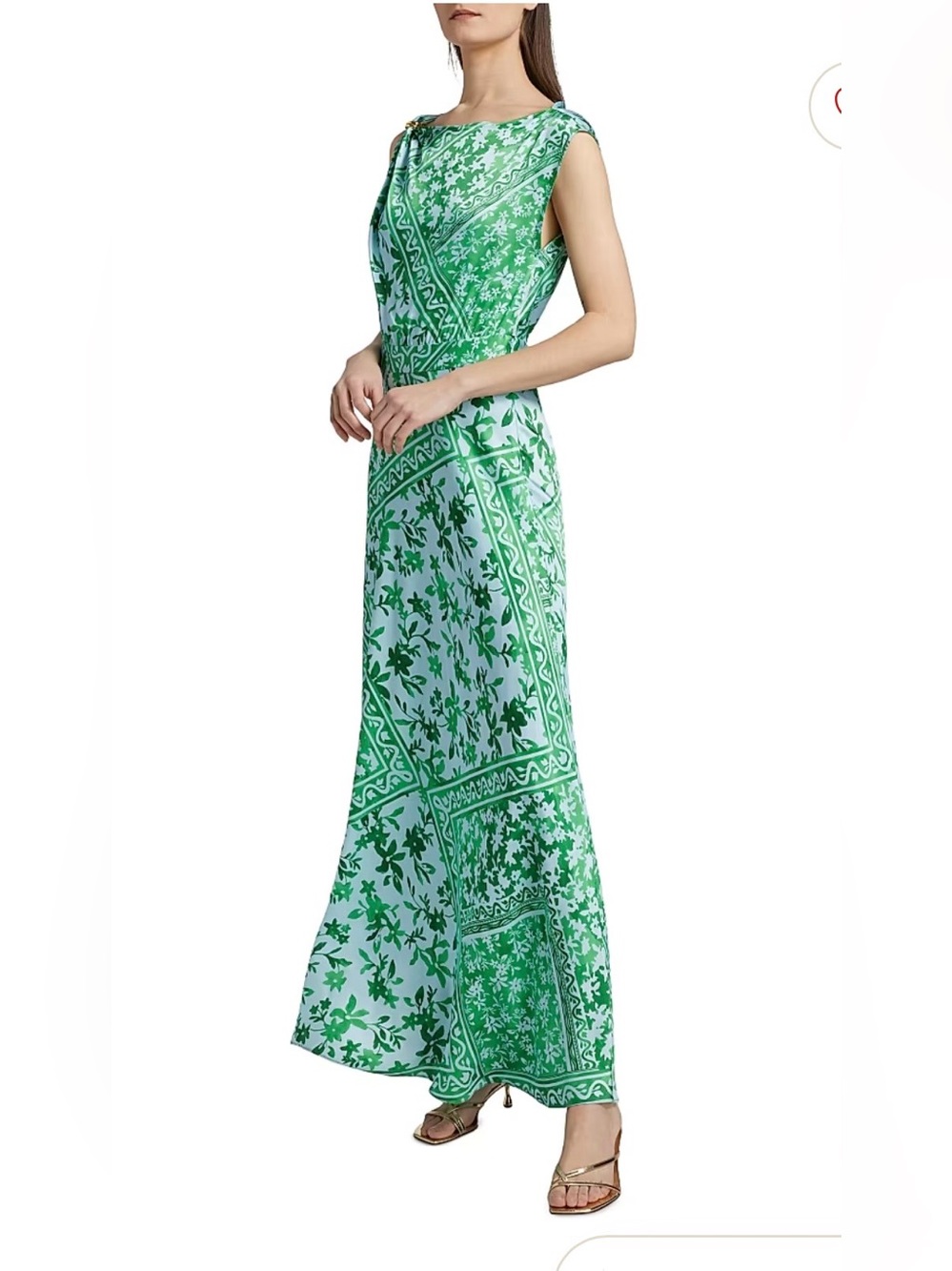 Maritza Watercolor Tile Print Maxi
Dress green size 2 
Derek Lam 10 Crosby